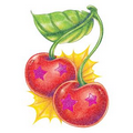 Glitter Star Cherries Temporary Tattoo (2.5"x3.5")